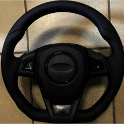 Колесо рулевое ВАЗ-2106-21213 (Барс,утолщенный) кожаный черная строчка (со скосом)