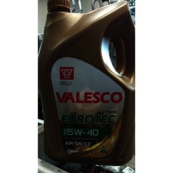 Масло моторное VALESCO EUROTEC GX 7000 5w40 4 л (синтетика) ПЭ